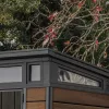 Casuta de gradina din plastic Signature PENT 7X7, lemn de nuc
