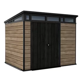 Casuta de gradina Signature PENT 9X7 din plastic, lemn de frasin