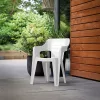 Scaun de gradina din plastic Bilboa Iowback cu cotiere, alb