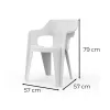 Scaun de gradina din plastic Bilboa Iowback cu cotiere, alb