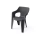 Scaun de gradina din plastic Bilboa Iowback cu cotiere, negru