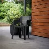 Scaun de gradina din plastic Bilboa Iowback cu cotiere, negru
