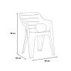 Scaun de gradina din plastic Bilboa Iowback cu cotiere, negru