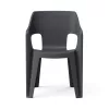 Scaun de gradina din plastic Bilboa Iowback cu cotiere, negru
