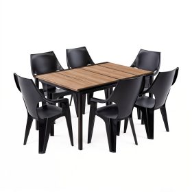 Set mobilier de grădină Parker 6 în 1, frasin-grafit