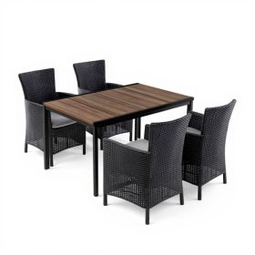 Set mobilier de grădină Nadia 4 în 1, nuc-grafit