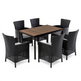 Set mobilier de grădină Nadia 6 în 1, nuc-grafit