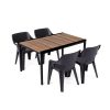 Set mobilier de grădină Ravello 4 în 1, nuc-negru