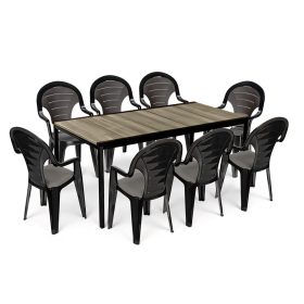   Set  mobilier de grădină Lagos Large 8 în 1, frasin-grafit