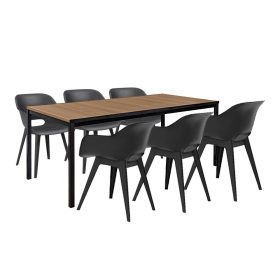   Set  mobilier de grădină Flora Large 6 în 1, frasin-grafit