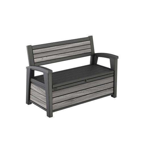 Banca de gradina/depozitare din plastic Decocoat, 227 L, gri furtuna