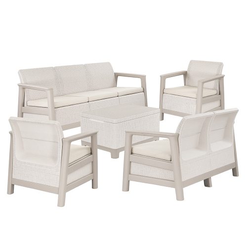 Set de mobilier de grădină Scandi Big linea duo cu masă de depozitare din iută