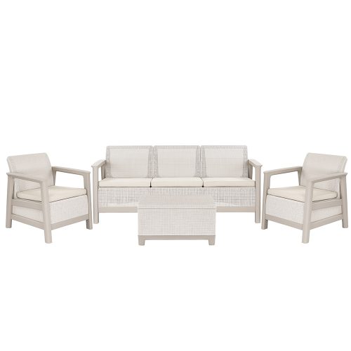 Set de mobilier de grădină Scandi Love linea duo cu masă de depozitare din iută