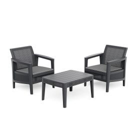 Atlas linea set balcon din plastic cu pernă