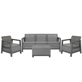   Set de mobilier de grădină Scandi Love linea duo cu masă de depozitare din iută