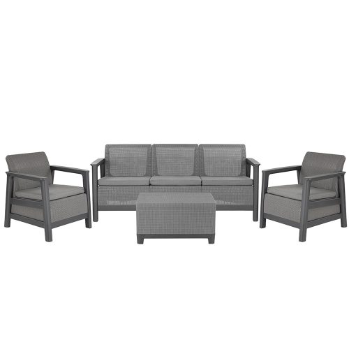 Set de mobilier de grădină Scandi Love linea duo cu masă de depozitare din iută