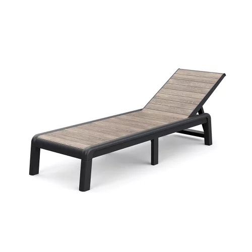 Șezlong de grădină din plastic Porto fără pernă