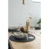 Covoras de masa Bombay, impletitura de iuta, gri inchis, rotund 38 cm 4 buc