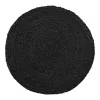 Covoras de masa Bombay, impletitura de iuta, gri inchis, rotund 38 cm 4 buc