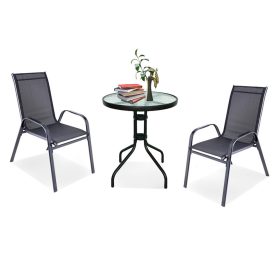 Set mobilier de gradina pentru balcon Lizi, negru