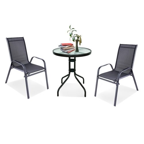 Set mobilier de gradina pentru balcon Lizi, negru