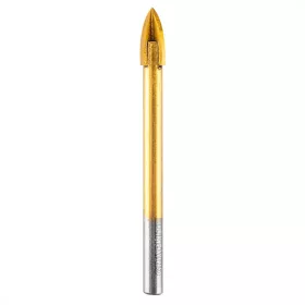 Burghiu universal pentru sticla cu 4 muchii, pentru gaurirea lemnului, plasticului, metalului, pietrei, ceramicii, 7 mm, Grafit