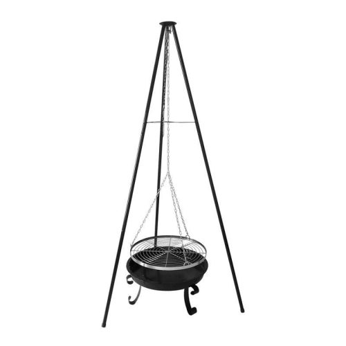 Grilaj suspendat cu trepied, cu focar