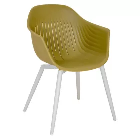 Scaun de gradina Ballena din plastic cu picioare metalice, verde masliniu