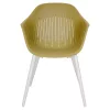 Scaun de gradina Ballena din plastic cu picioare metalice, verde masliniu
