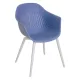 Scaun de gradina Ballena din plastic cu picioare metalice, albastru
