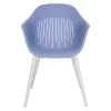 Scaun de gradina Ballena din plastic cu picioare metalice, albastru