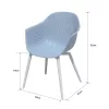 Scaun de gradina Ballena din plastic cu picioare metalice, albastru