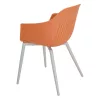 Scaun de gradina Ballena din plastic cu picioare metalice, portocaliu