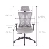 Scaun rotativ ergonomic de birou Ergomax gri deschis