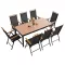 Set mobilier de gradina IZZY cu 8 locuri, blat maro