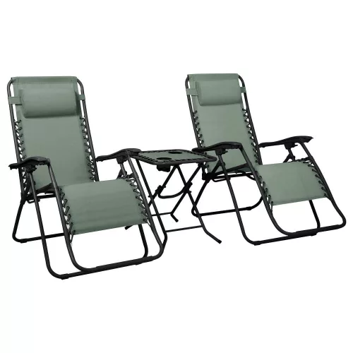 Delux 2x șezlong și set de masă verde