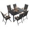 Set mobilier de gradina IZZY cu 6 locuri, gips-carton negru