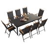 Set de mobilier de gradina IZZY cu 8 locuri si blat negru