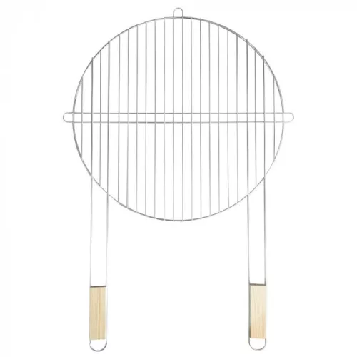 Grătar rotund cu mâner din lemn 51 cm