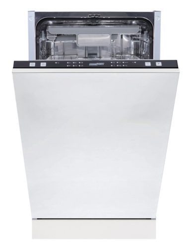 Masina de spalat vase incorporata HOMEFORT HMGB0421B, 10 seturi de vase, 9 L, 6 programe, 47 dB, D, Tacamuri superioare, 45 cm, Deschizator automat de usa.