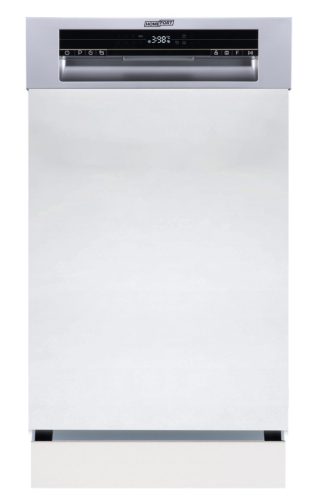 HOMEFORT HMGF0421DS Masina de spalat vase incorporata, 10 seturi de vase, 8,5 L, 8 programe, 47 dB, D, Tacamuri superioare, 45 cm, Afisaj digital, Automat. deschizator de usi.