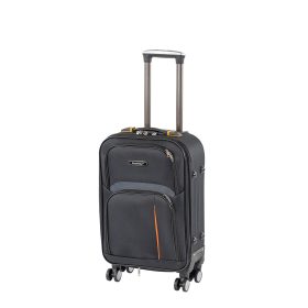 Valiza de cabina usoara TravelLux cu roti moi detasabile 35x55x20 cm neagra