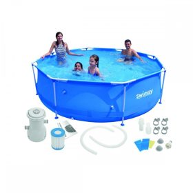 Set piscina cu cadru metalic 450 X 90 cm