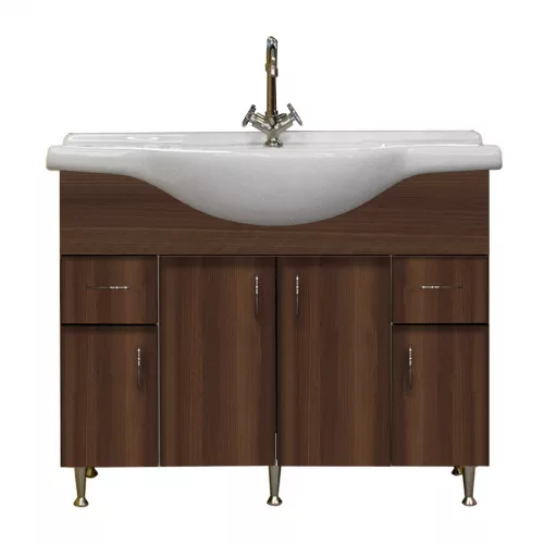 Dulap inferior Bianca Plus 105 cu lavoar, culoare Aida nuc