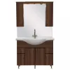 Mobilier complet de baie Bianca Plus 105, culoarea lemnului Aida, nuc