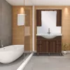 Mobilier complet de baie Bianca Plus 105, culoarea lemnului Aida, nuc