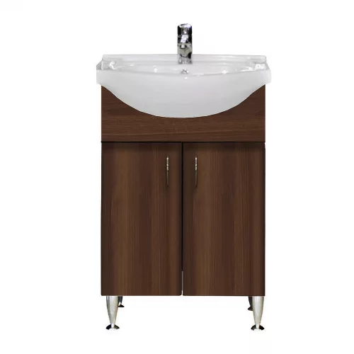 Dulap inferior Bianca Plus 55 cu lavoar, culoare Aida nuc