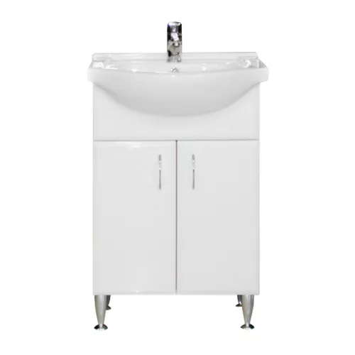 Dulap inferior Bianca Plus 55 cu lavoar, alb lucios
