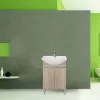 Dulap inferior Bianca Plus 55 cu lavoar, culoare stejar sonoma