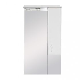 Dulap suspendat pentru baie Bianca Plus 55, alb lucios, deschidere pe dreapta